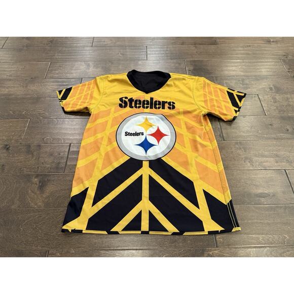 Pittsburgh Steelers NFL Mens Black Yellow Reversible Flag Football Jersey Size M - Picture 2 of 8